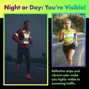 img 2 attached to 🏃 RoadRunner 360° Reflective Running Vest Gear for Enhanced Visibility at Night - Includes Pocket, Bands, and Bag for Men and Women