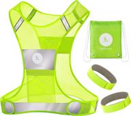 🏃 roadrunner 360° reflective running vest gear for enhanced visibility at night - includes pocket, bands, and bag for men and women логотип