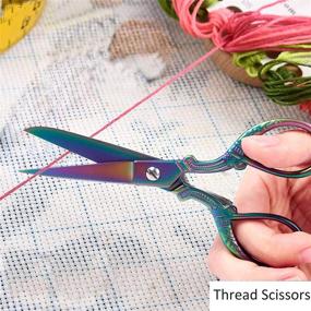 img 2 attached to BIHRTC 5 Inch Small Sewing Scissors: Rainbow Embroidery & Fabric Scissors for DIY Artwork, Craft, Needlepoint - Stainless Steel Shears for Office & Sewing Tools