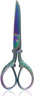 bihrtc 5 inch small sewing scissors: rainbow embroidery & fabric scissors for diy artwork, craft, needlepoint - stainless steel shears for office & sewing tools logo