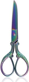 img 4 attached to BIHRTC 5 Inch Small Sewing Scissors: Rainbow Embroidery & Fabric Scissors for DIY Artwork, Craft, Needlepoint - Stainless Steel Shears for Office & Sewing Tools