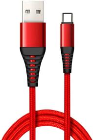 img 4 attached to 🔌 6ft Red Nylon Braided USB Charging Cable for Sony WH1000XM3 WHXB900N Headphones, Jabra Elite 75t - Replacement PC Cord