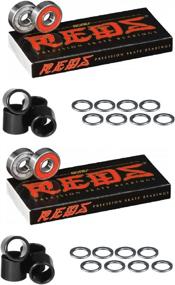 img 1 attached to 🛹 Bones Bearings Reds Bearings (2) 8 Packs W/Spacers and Washers: Premium Performance for Skateboarding