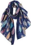 vibrant feather-themed gerinly 🪶 scarf: a must-have women's accessory logo