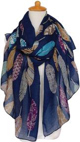 img 3 attached to Vibrant Feather-themed GERINLY 🪶 Scarf: A Must-Have Women's Accessory