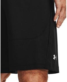 img 2 attached to 👕 Превосходная мужская одежда Under Armour: черные + белые шорты для стиля и высокой производительности.