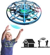 🚀 iokuki - hand-operated mini drones for kids & adults with led lights, small drone ufo flying ball toys for 6-12 years old boys/girls gifts (blue) logo