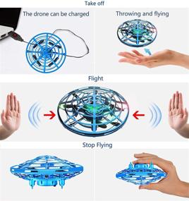 img 1 attached to 🚀 IOKUKI - Hand-Operated Mini Drones for Kids & Adults with LED Lights, Small Drone UFO Flying Ball Toys for 6-12 Years Old Boys/Girls Gifts (Blue)