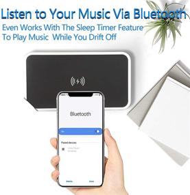 img 2 attached to Многофункциональное беспроводное зарядное устройство с динамиком Bluetooth V5.0: умный будильник, FM-радио, стереозвук, микрофон, порт TF, беспроводное зарядное устройство Qi для телефона (черный)