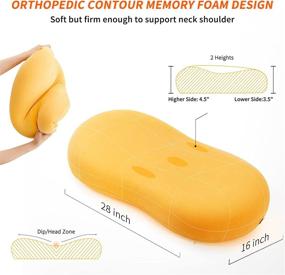 img 1 attached to jaymag Memory Foam Pillow: Effective Neck & Shoulder Pain Relief, Orthopedic Contour for Supportive Sleep - Back, Stomach & Side Sleepers, 28"x16", Orangish