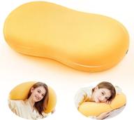 подушка из памяти jaymag: эффективное снятие боли в шее и плечах, ортопедический контур для поддерживающего сна - для спящих на спине, животе и боку, 28"x16", оранжевого цвета. логотип