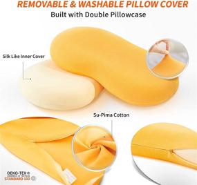 img 2 attached to jaymag Memory Foam Pillow: Effective Neck & Shoulder Pain Relief, Orthopedic Contour for Supportive Sleep - Back, Stomach & Side Sleepers, 28"x16", Orangish