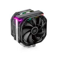 🌬️ deepcool as500 plus cpu air cooler: универсальная совместимость по высоте с озу, 140-мм вентиляторы с поддержкой pwm, a-rgb верхняя крышка, 5-трубчатая конструкция для процессоров intel core/amd ryzen. логотип