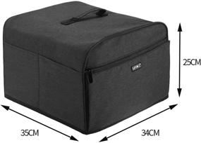 img 1 attached to 🔒 Water-Resistant Black Dust Cover for Ninja Foodi Grill (AG301, AG302, AG400) and Accessories - Includes 6 Storage Pockets