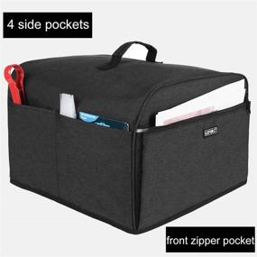 img 3 attached to 🔒 Water-Resistant Black Dust Cover for Ninja Foodi Grill (AG301, AG302, AG400) and Accessories - Includes 6 Storage Pockets