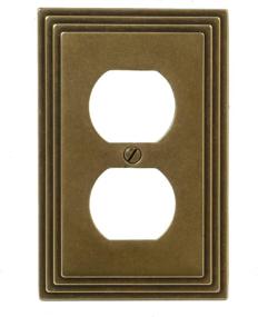 img 4 attached to 🔌 Amerelle Steps Single Duplex Wallplate in Rustic Brass Cast Metal