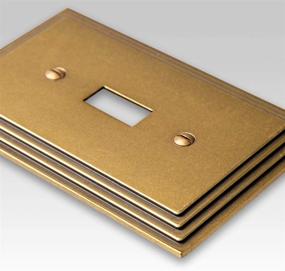 img 3 attached to 🔌 Amerelle Steps Single Duplex Wallplate in Rustic Brass Cast Metal