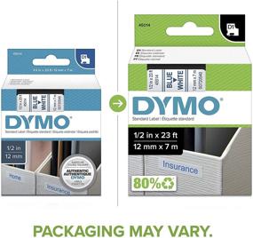 img 3 attached to DYMO Standard D1 45014 Labeling Tape (Blue Print On White Tape