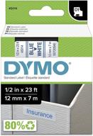 dymo standard d1 45014 labeling tape (blue print on white tape logo