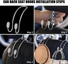 img 1 attached to 💎 MTGOCHA Car Hooks Bling: Stylish and Practical Car Back Seat Hangers for Purse and Accessories - Silver