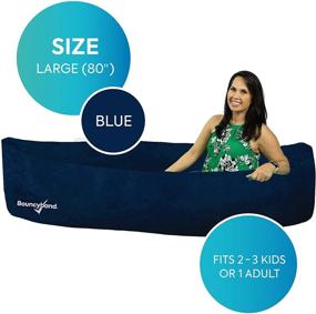 img 3 attached to 🪡 Bouncyband Large Comfy Peapod Sensory Pad – Blue – 80”: Therapeutic Sensory Relief and Compression for Kids and Adults – Inflatable Peapod Chair Includes Electric Air Pump