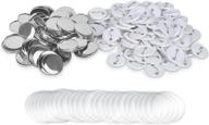 🔘 akamino 100 pieces blank badge button parts for button making machine - metal shell and plastic base components, badge making supplies for diy arts crafts, gifts, and souvenirs logo