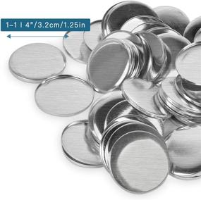 img 3 attached to 🔘 Akamino 100 Pieces Blank Badge Button Parts for Button Making Machine - Metal Shell and Plastic Base Components, Badge Making Supplies for DIY Arts Crafts, Gifts, and Souvenirs