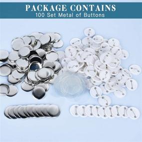 img 1 attached to 🔘 Akamino 100 Pieces Blank Badge Button Parts for Button Making Machine - Metal Shell and Plastic Base Components, Badge Making Supplies for DIY Arts Crafts, Gifts, and Souvenirs