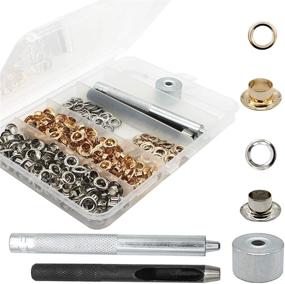 img 4 attached to 🔧 Raydodo 200 Sets Reinforced Grommet Kit: 3/16 Inch Metal Brass Eyelet Kit with Grommet Tool for Fabric, Tarps, Leather, Belt - Complete Eyelet Repair Set with Storage Box