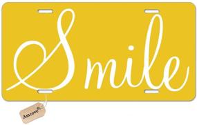 img 4 attached to Amcove Smile Sunshine Yellow Decorative License Plate Aluminum Metal License Plate Car Tag Novelty Home Decoration For Women Girls Men Boys 6 Inch X 12 Inch