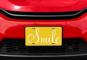 img 1 attached to Amcove Smile Sunshine Yellow Decorative License Plate Aluminum Metal License Plate Car Tag Novelty Home Decoration For Women Girls Men Boys 6 Inch X 12 Inch