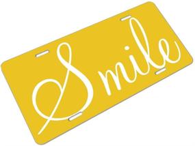 img 3 attached to Amcove Smile Sunshine Yellow Decorative License Plate Aluminum Metal License Plate Car Tag Novelty Home Decoration For Women Girls Men Boys 6 Inch X 12 Inch