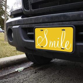 img 2 attached to Amcove Smile Sunshine Yellow Decorative License Plate Aluminum Metal License Plate Car Tag Novelty Home Decoration For Women Girls Men Boys 6 Inch X 12 Inch