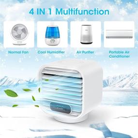 img 1 attached to 🏠 YONHAN Portable Personal Air Conditioner, Mini AC Rechargeable with 3 Speeds - Cordless Air Cooler for Home Office, Car, Camping Tent, etc. (White)