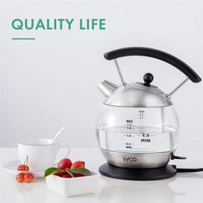 img 3 attached to 🍵 Highly Efficient Electric Glass Tea Kettle: 1.7L Water Boiler with 1500W Speed-Boil Technology, Cordless & Safe (BPA Free), Auto Shut-Off & Boil-Dry Protection, Stainless Steel Filter & Inner Lid, LED Indicator