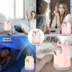 img 3 attached to 🐾 HOPEME Cute Pet Humidifier: Enhance Your Atmosphere with Dual Spray Modes, 10-Hour Lasting Water Tank, LED Lights, and Auto Shut-off – Perfect for Bedroom, Home, Office (Pink)