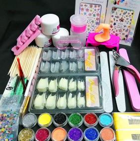 img 4 attached to 💅 Complete Professional Acrylic Nail Kit Set with 12 Glitter Acrylic Powders, Nail Art Tips, Decorations, DIY Tools, and Dry Flower Stickers - Ideal Nail Supplies for Beginner Nail Artists