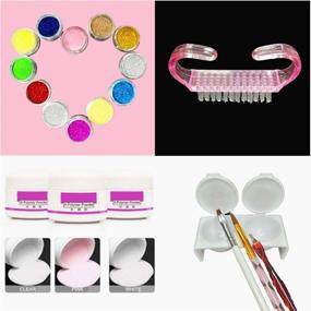 img 2 attached to 💅 Complete Professional Acrylic Nail Kit Set with 12 Glitter Acrylic Powders, Nail Art Tips, Decorations, DIY Tools, and Dry Flower Stickers - Ideal Nail Supplies for Beginner Nail Artists