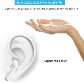 img 3 attached to 🎧 Великолепный звуковой опыт: AUDIMI Bluetooth наушники 5.0 с чехлом для зарядки - беспроводные стерео наушники для тренировок, спорта и бега - шумоподавление, глубокие басы, пара в один шаг