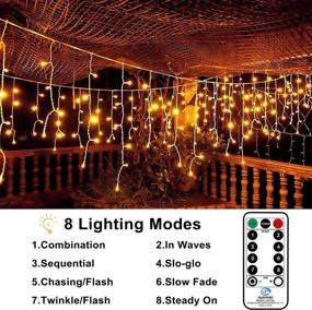 img 3 attached to 🎄 LED Icicle Lights: 1216 Christmas Lights, 98.4ft Indoor/Outdoor Fairy String Lights for Xmas Party Decoration - Warm White