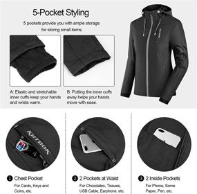 img 1 attached to KUTOOK Women's Thermal Fleece Softshell Jacket: Windproof and Hooded for Outdoor Sports, Hiking, and Running
