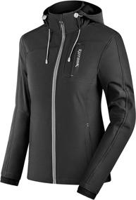 img 4 attached to KUTOOK Women's Thermal Fleece Softshell Jacket: Windproof and Hooded for Outdoor Sports, Hiking, and Running