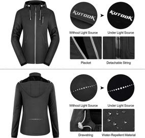 img 2 attached to KUTOOK Women's Thermal Fleece Softshell Jacket: Windproof and Hooded for Outdoor Sports, Hiking, and Running