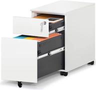 📂 haiaojia 2 drawer mobile file cabinet: lockable, metal filing cabinet for legal/letter/a4/f4 size, fully assembled with wheels, home/office design in white logo