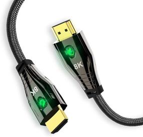 img 4 attached to 🔌 Кабель CABLEDECONN 5FT 1.5M 8K HDMI2.1 - Ультра HD 48Гбит/с, 8K@60Гц, 4K@120Гц, светодиодная индикация - HDCP2.2, 4:4:4 HDR, 3D, eARC - совместим с ноутбуками HDMI, PS5, телевизорами, проекторами.