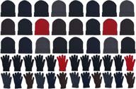 assorted men's winter accessories combo: beanies and gloves logo