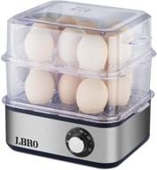 🥚 egg cooker lbro food steamer - rapid 16 large capacity for soft & hard-boiled, poached, scrambled eggs or omelet - timer & auto shut-off логотип