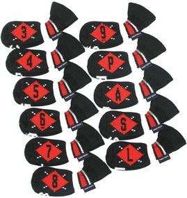 img 3 attached to 🏌️ HUGELOONG Knit Golf Iron Head Covers Set 11-Piece(3~L) - Stylish Red Covers with Clearly Visible Numbers