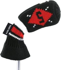 img 1 attached to 🏌️ HUGELOONG Knit Golf Iron Head Covers Set 11-Piece(3~L) - Stylish Red Covers with Clearly Visible Numbers