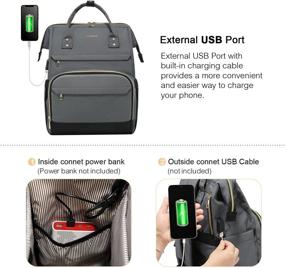 img 1 attached to Laptop Backpack For Women Work Travel Backpack Purse Bookbag 15